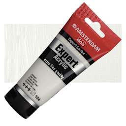 Amsterdam Expert Series Acrylic - Zinc White, 75 ml tube and swatch