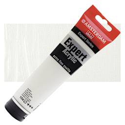 Amsterdam Expert Series Acrylic - Zinc White, 150 ml tube and swatch