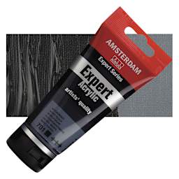 Amsterdam Expert Series Acrylic - Ivory Black, 75 ml tube and swatch