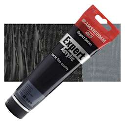 Amsterdam Expert Series Acrylic - Ivory Black, 150 ml tube and swatch