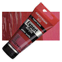 Amsterdam Expert Series Acrylic - Carmine, 75 ml tube and swatch