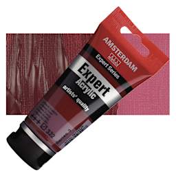 Amsterdam Expert Series Acrylic - Carmine Deep, 75 ml tube and swatch