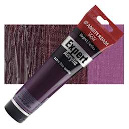 Amsterdam Expert Series Acrylic - Permanent Red Violet, 150 ml tube and swatch