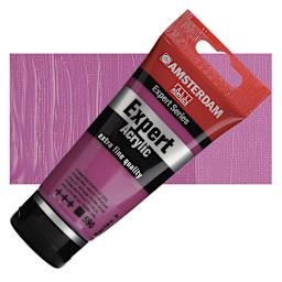 Amsterdam Expert Series Acrylic - Permanent Red Violet Opaque, 75 ml tube and swatch