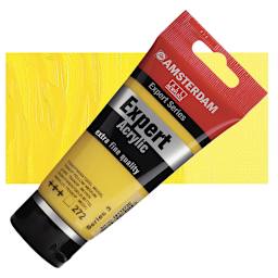 Amsterdam Expert Series Acrylic - Transparent Yellow Medium, 75 ml tube and swatch