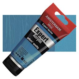 Amsterdam Expert Series Acrylic - Turquoise Blue, 75 ml tube and swatch