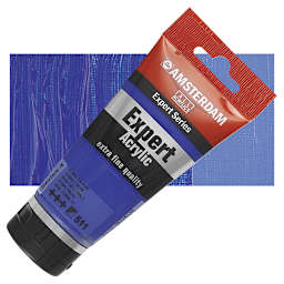 Amsterdam Expert Series Acrylic - Cobalt Blue, 75 ml tube and swatch