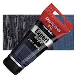 Amsterdam Expert Series Acrylic - Prussian Blue (Phthalo), 75 ml tube and swatch