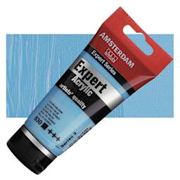 Amsterdam Expert Series Acrylic - Sevres Blue, 75 ml tube and swatch