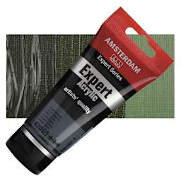 Amsterdam Expert Series Acrylic - Olive Green, 75 ml tube and swatch