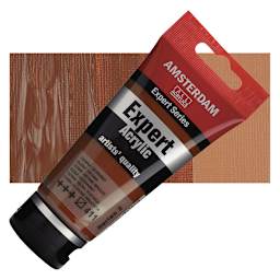 Amsterdam Expert Series Acrylic - Burnt Sienna, 75 ml tube and swatch