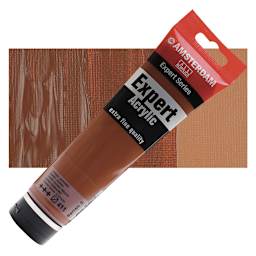 Amsterdam Expert Series Acrylic - Burnt Sienna, 150 ml tube and swatch