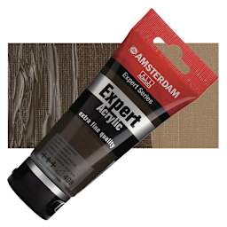 Amsterdam Expert Series Acrylic - Burnt Umber, 75 ml tube and swatch