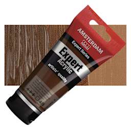 Amsterdam Expert Series Acrylic - Transparent Oxide Brown, 75 ml tube and swatch