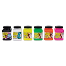 Chroma Acrylic Mural Paints - Neon, Set of 6, 16 oz jars