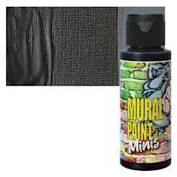 Chroma Acrylic Mural Paint - Blacktop Black, 2 oz bottle and swatch