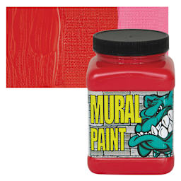 Chroma Acrylic Mural Paint - Stop, 16 oz jar and swatch