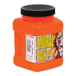 Chroma Acrylic Mural Paint - Toxic Orange, 16 oz Jar side view