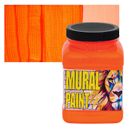 Chroma Acrylic Mural Paint - Toxic Orange, 16 oz Jar and swatch