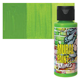 Chroma Acrylic Mural Paint - Slime, 2 oz bottle and swatch