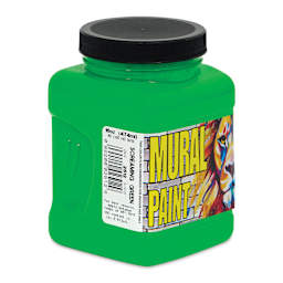 Chroma Acrylic Mural Paint - Screaming Green, 16 oz Jar side view