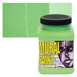 Chroma Acrylic Mural Paint - Mint, 16 oz Jar and swatch