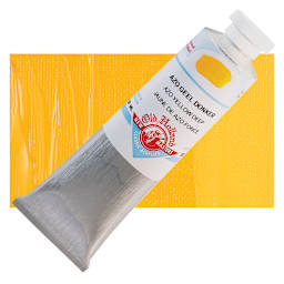 Old Holland New Masters Classic Acrylic Paint - Azo Yellow Deep tube and swatch
