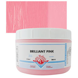 Old Holland New Masters Classic Acrylic Paint - Brilliant Pink, 250 ml jar and swatch