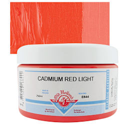 Old Holland New Masters Classic Acrylic Paint - Cadmium Red Light, 250 ml jar and swatch