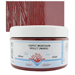Old Holland New Masters Classic Acrylic Paint - Caput Mortuum Violet (Mars), 250 ml jar and swatch