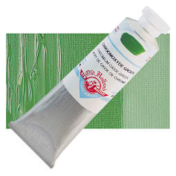 Old Holland New Masters Classic Acrylic Paint - Chromium Oxide Green, 60 ml tube and swatch