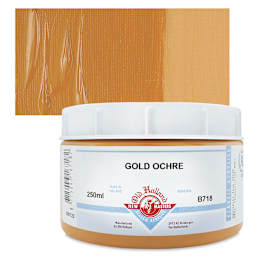 Old Holland New Masters Classic Acrylic Paint - Gold Ochre, 250 ml jar and swatch