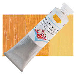 Old Holland New Masters Classic Acrylic Paint - Indian Yellow Brown Extra and swatch