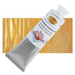Old Holland New Masters Classic Acrylic Paint - Iridescent Royal Gold and swatch