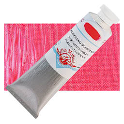 Old Holland New Masters Classic Acrylic Paint - Iridescent Scarlet, 60 ml tube and swatch