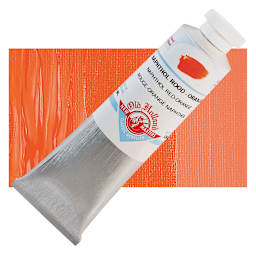 Old Holland New Masters Classic Acrylic Paint - Naphthol Red Orange and swatch