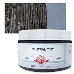 Old Holland New Masters Classic Acrylic Paint - Neutral Tint, 250 ml jar  and swatch