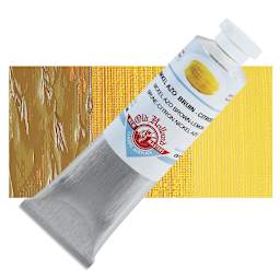 Old Holland New Masters Classic Acrylic Paint - Nickel Azo Brown Lemon and swatch