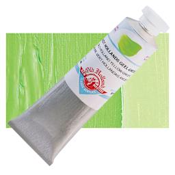 Old Holland New Masters Classic Acrylic Paint - Old Holland Yellow Green, 60 ml tube and swatch