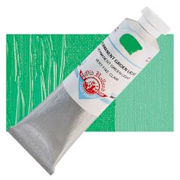Old Holland New Masters Classic Acrylic Paint - Permanent Green Light, 60 ml tube and swatch