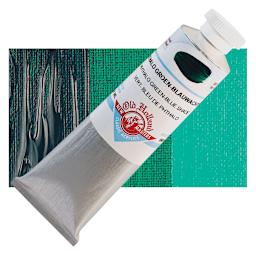 Old Holland New Masters Classic Acrylic Paint - Phthalo Green Blue Shade, 60 ml tube and swatch