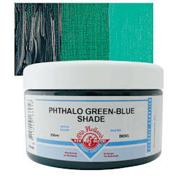 Old Holland New Masters Classic Acrylic Paint - Phthalo Green Blue Shade, 250 ml jar and swatch