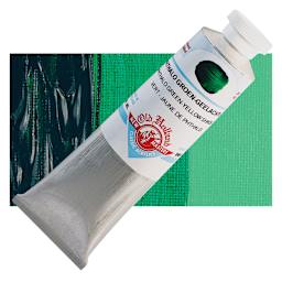 Old Holland New Masters Classic Acrylic Paint - Phthalo Green Yellow Shade, 60 ml tube and swatch