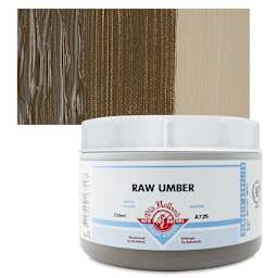 Old Holland New Masters Classic Acrylic Paint - Raw Umber, 250 ml jar and swatch