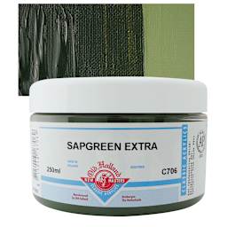 Old Holland New Masters Classic Acrylic Paint - Sap Green Extra and swatch