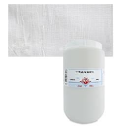 Old Holland New Masters Classic Acrylic Paint - Titanium White, 1 L jar and swatch