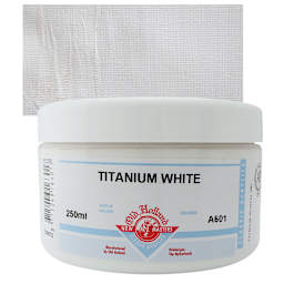 Old Holland New Masters Classic Acrylic Paint - Titanium White, 250 ml jar and swatch