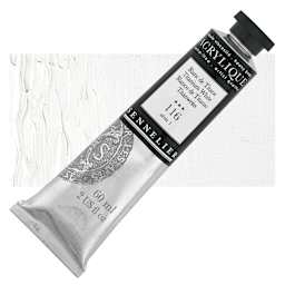 Sennelier Extra-Fine Artist Acrylique - Titanium White, 60 ml tube and swatch