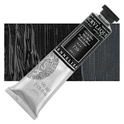 Sennelier Extra-Fine Artist Acrylique - Mars Black, 60 ml tube and swatch