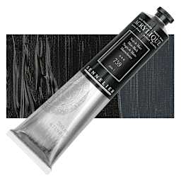 Sennelier Extra-Fine Artist Acrylique - Mars Black, 200 ml tube and swatch